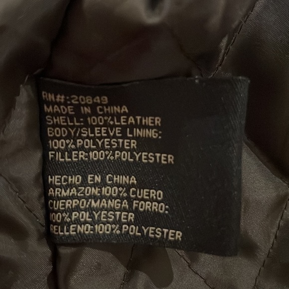 Men’s Big and Tall Size 4X Dark Brown Leather Bomber Jacket - Picture 6 of 7